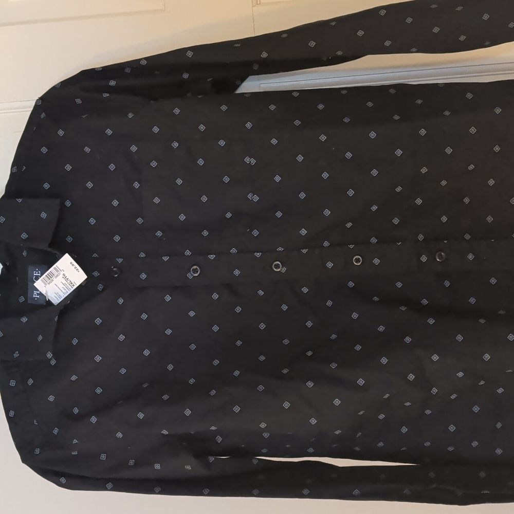 The Children's Place Navy Blue Button Down Diamond Pattern Shirt